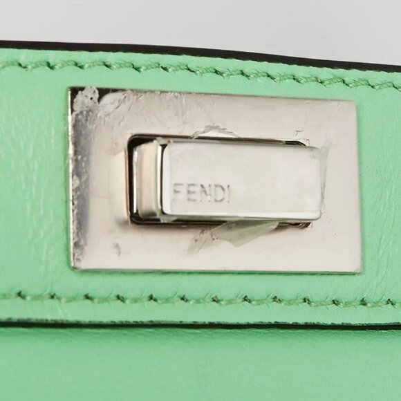 Fendi Green Lambskin Leather Petite Peekaboo Iseeu Satchel Bag 8BN335 - Picture 6 of 12
